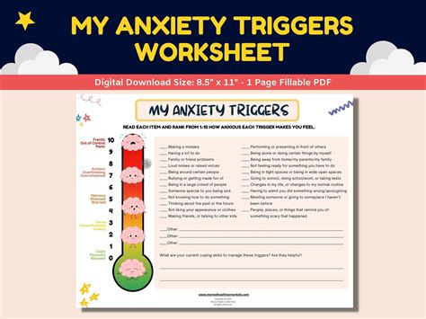 anxiety triggers worksheet